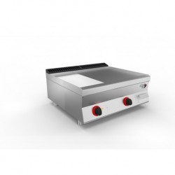 SOFRACHEF - Top plancha électrique - L 800 mm - AISI 430 2/3 lisse + 1/3 rainurée - 7STP8ALRE